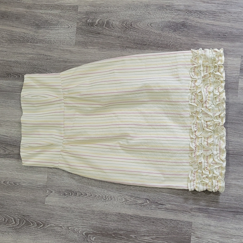 NWT Britt Ryan Pastel Striped Ruffle Strapless Dress size 4